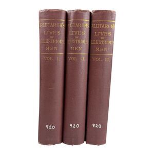 Plutarch's Lives of Illustrious Men vol. 1 2 3 by Plutarch Vintage Books